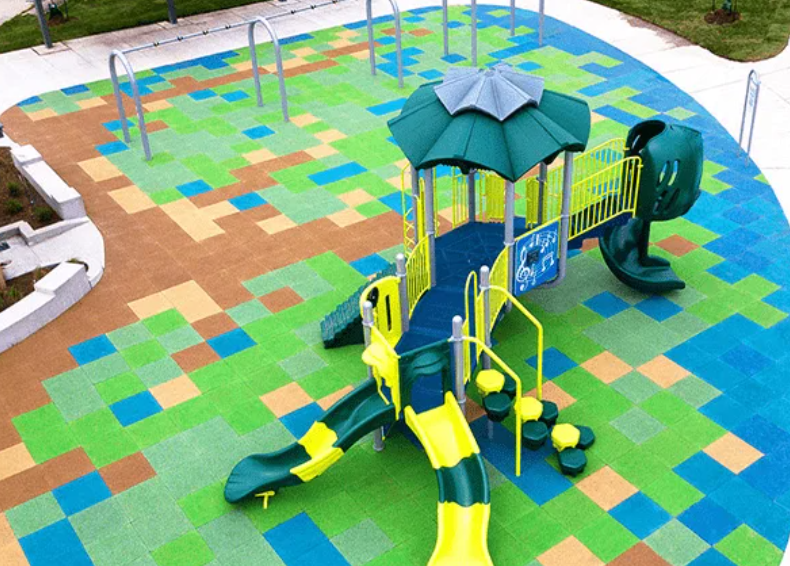 How do you clean rubber surfacing from a playground? Is it difficult to maintain?