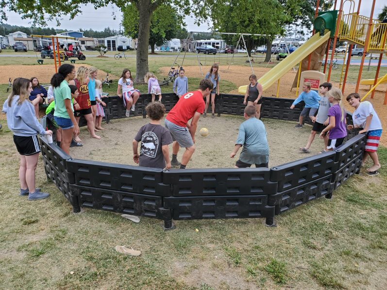What are gaga ball pits for playgrounds?