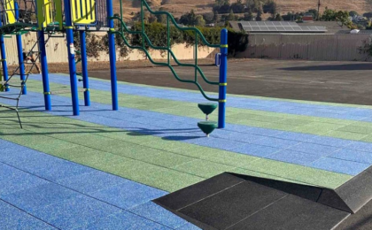 Why rubber surfacing in playgrounds is safe?